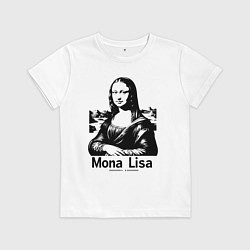 Футболка хлопковая детская Мона Лиза графическая интерпретация, цвет: белый