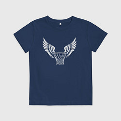 Футболка хлопковая детская Крылья кольца, цвет: тёмно-синий