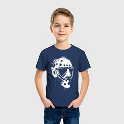 Футболка хлопковая детская Белая хоккейная маска, цвет: тёмно-синий — фото 2