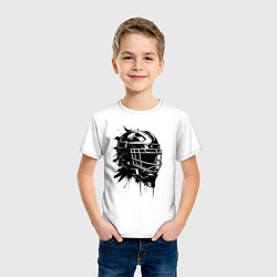 Футболка хлопковая детская Чёрная хоккейная маска, цвет: белый — фото 2