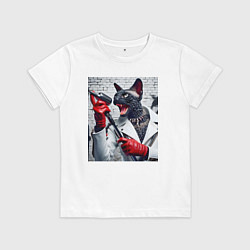 Футболка хлопковая детская Рэпер Корниш-рекс - музыкальная фантазия, цвет: белый