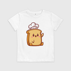 Футболка хлопковая детская Повар хлебушек, цвет: белый