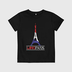 Футболка хлопковая детская Love Paris, цвет: черный