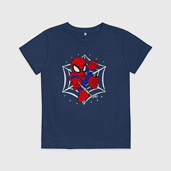 Футболка хлопковая детская Spiderweb, цвет: тёмно-синий