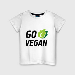 Футболка хлопковая детская Go vegan, цвет: белый