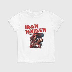 Футболка хлопковая детская Iron Maiden, цвет: белый
