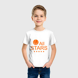 Футболка хлопковая детская All stars (баскетбол), цвет: белый — фото 2