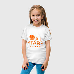 Футболка хлопковая детская All stars (баскетбол), цвет: белый — фото 2