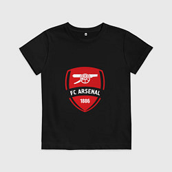 Футболка хлопковая детская FC Arsenal: The Gunners, цвет: черный