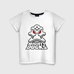 Футболка хлопковая детская HC Anaheim Ducks, цвет: белый
