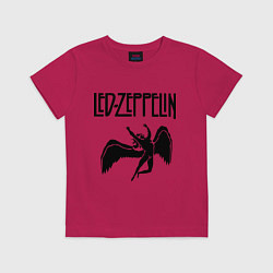 Футболка хлопковая детская Led Zeppelin, цвет: маджента