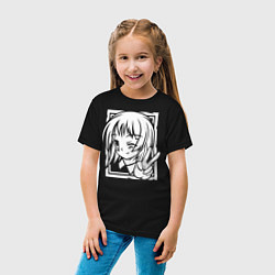 Футболка хлопковая детская Аниме позитив, цвет: черный — фото 2
