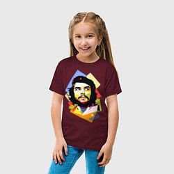 Футболка хлопковая детская Che Guevara Art, цвет: меланж-бордовый — фото 2