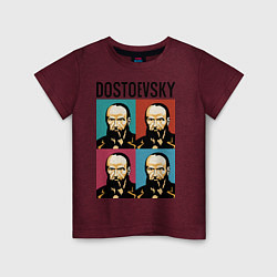 Футболка хлопковая детская Dostoevsky, цвет: меланж-бордовый