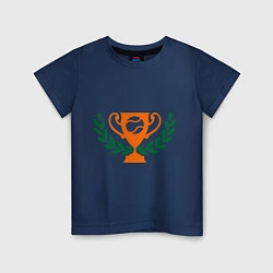Футболка хлопковая детская Чемпион по теннису, цвет: тёмно-синий
