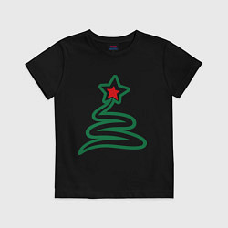 Футболка хлопковая детская Новогодняя ёлочка, цвет: черный