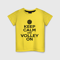 Футболка хлопковая детская Keep Calm & Volley On, цвет: желтый