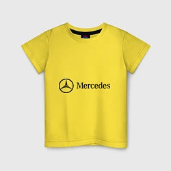 Футболка хлопковая детская Mercedes Logo, цвет: желтый