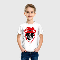 Футболка хлопковая детская Мертвый хоккеист, цвет: белый — фото 2