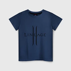 Футболка хлопковая детская Lineage logo, цвет: тёмно-синий