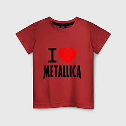 Футболка хлопковая детская I love Metallica, цвет: красный