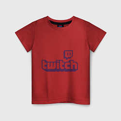 Футболка хлопковая детская Twitch Logo, цвет: красный