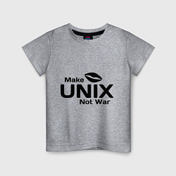 Футболка хлопковая детская Make unix, not war, цвет: меланж