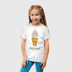 Футболка хлопковая детская Ice cream, цвет: белый — фото 2