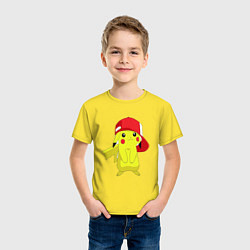 Футболка хлопковая детская Пикачу, цвет: желтый — фото 2