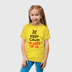 Футболка хлопковая детская Keep Calm & Justice For All, цвет: желтый — фото 2