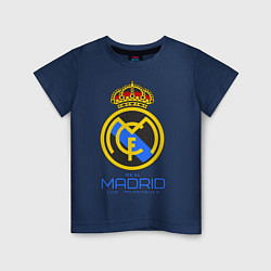 Футболка хлопковая детская Real Madrid, цвет: тёмно-синий