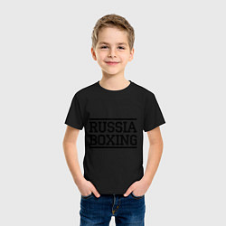 Футболка хлопковая детская Russia boxing, цвет: черный — фото 2