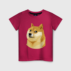 Футболка хлопковая детская Doge, цвет: маджента