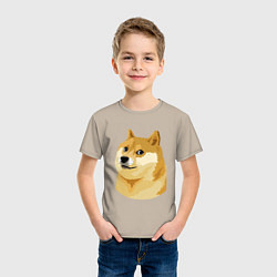 Футболка хлопковая детская Doge, цвет: миндальный — фото 2