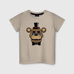 Футболка хлопковая детская Freddy FNAF, цвет: миндальный