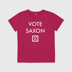 Футболка хлопковая детская Vote Saxon, цвет: маджента