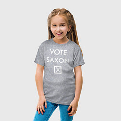 Футболка хлопковая детская Vote Saxon, цвет: меланж — фото 2