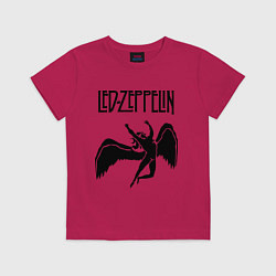 Футболка хлопковая детская Led Zeppelin Swan, цвет: маджента