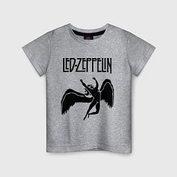 Футболка хлопковая детская Led Zeppelin Swan, цвет: меланж