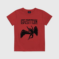 Футболка хлопковая детская Led Zeppelin Swan, цвет: красный