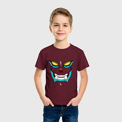 Футболка хлопковая детская Gurren Face, цвет: меланж-бордовый — фото 2