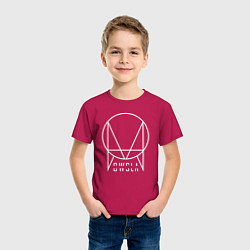Футболка хлопковая детская OWSLA, цвет: маджента — фото 2