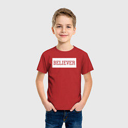 Футболка хлопковая детская 30 STM: Believer, цвет: красный — фото 2