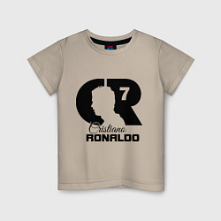 Футболка хлопковая детская CR Ronaldo 07, цвет: миндальный