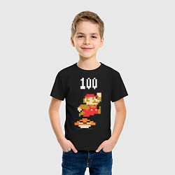 Футболка хлопковая детская Mario: 100 coins, цвет: черный — фото 2