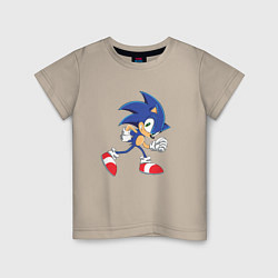 Футболка хлопковая детская Sonic the Hedgehog, цвет: миндальный