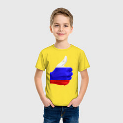 Футболка хлопковая детская Россия мне нравится!, цвет: желтый — фото 2