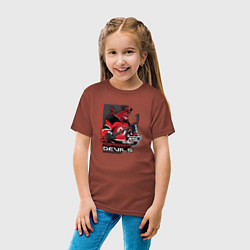 Футболка хлопковая детская New Jersey Devils, цвет: кирпичный — фото 2