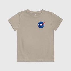 Футболка хлопковая детская NASA, цвет: миндальный