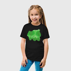 Футболка хлопковая детская Bulbasaur Shadow, цвет: черный — фото 2